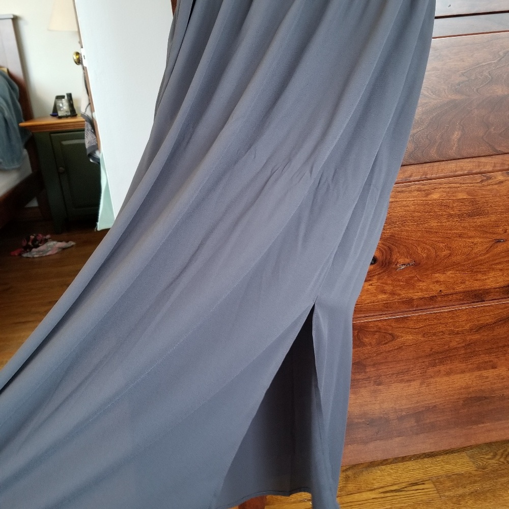 Flowy Grey Maxi Sheer Skirt